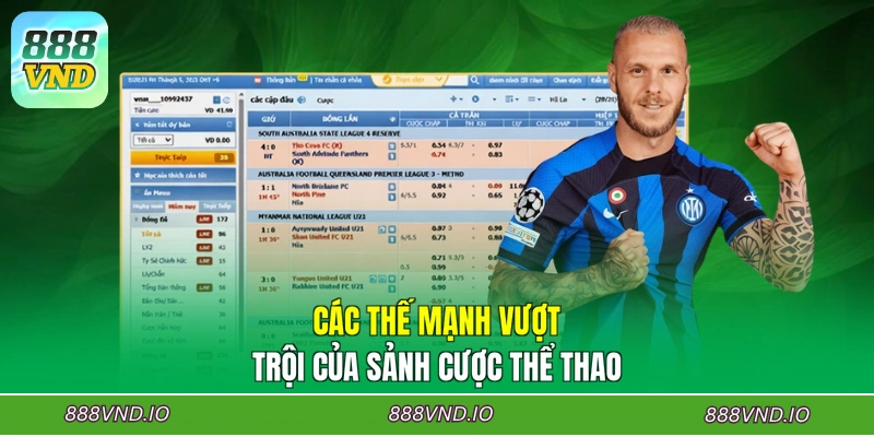Các thế mạnh vượt trội của sảnh cược thể thao