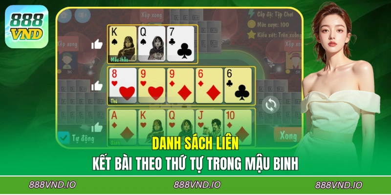 Danh sách liên kết bài theo thứ tự trong Mậu Binh